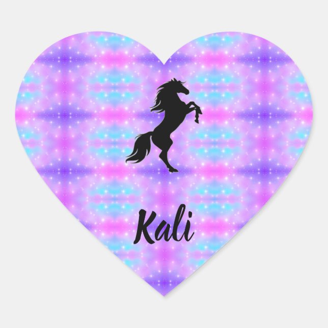 Pegatina morado Personalizado de la cría de caball (Anverso)