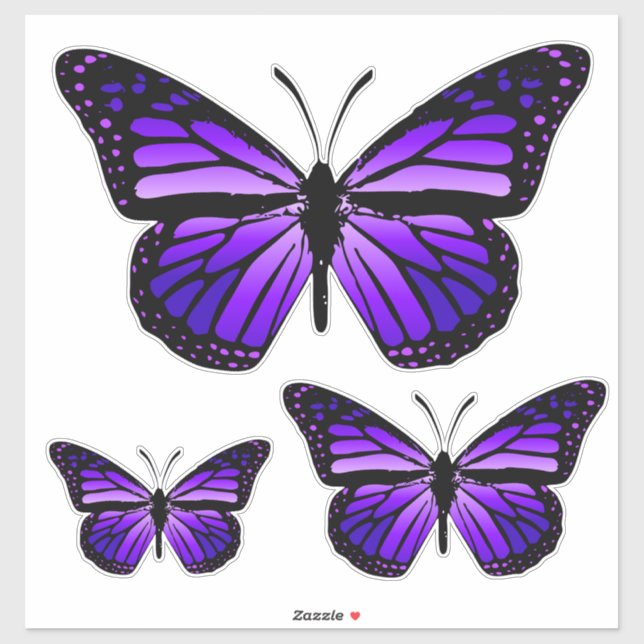Pegatina Morado Viviente Monarca Butterflies (Hoja)