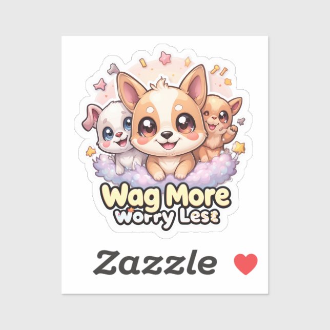 Pegatina Mordaza Más Preocupación Menos Vinyl Cute Kawaii P (Hoja)