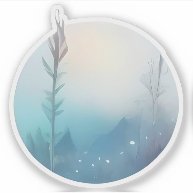 Pegatina Morena Mist Over Blue Hills (Anverso)