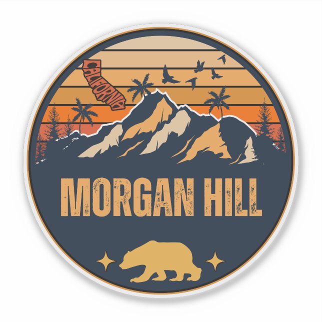 Pegatina Morgan Hill, California (Anverso)