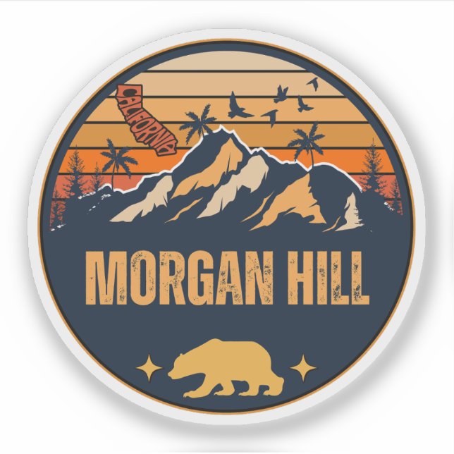 Pegatina Morgan Hill, California (Anverso)