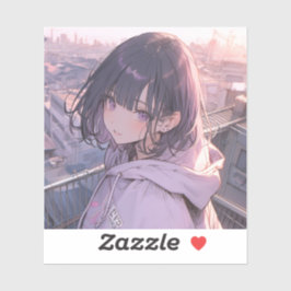 Pegatina Mornig with you | 東京娘 GenerartiveAI シール