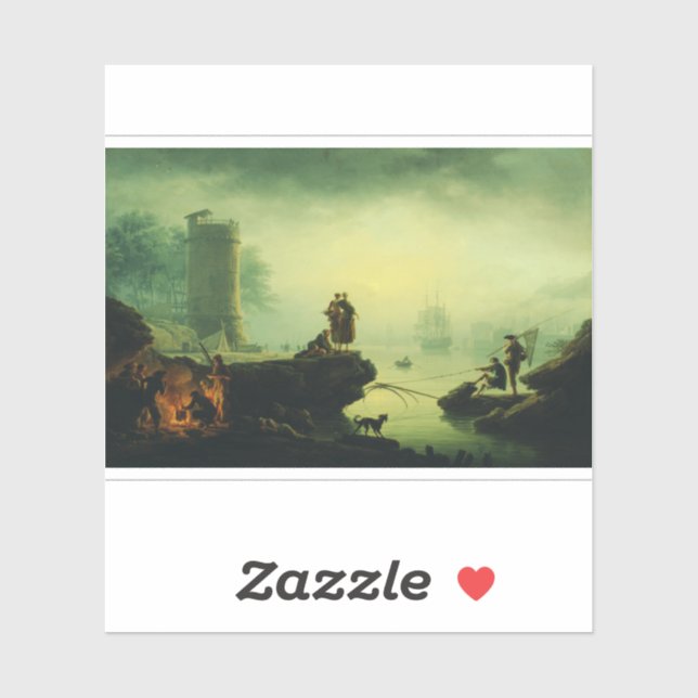 Pegatina Morning Fog at sea by Joseph Vernet  (Hoja)