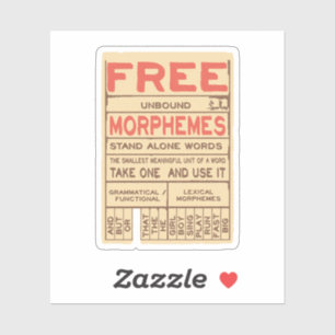 Pegatina Morphemes gratis Grammar Inglés divertido