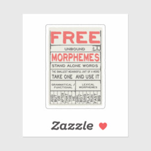 Pegatina Morphemes gratis Grammar Inglés divertido