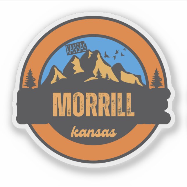 Pegatina Morrill, Kansas (Anverso)