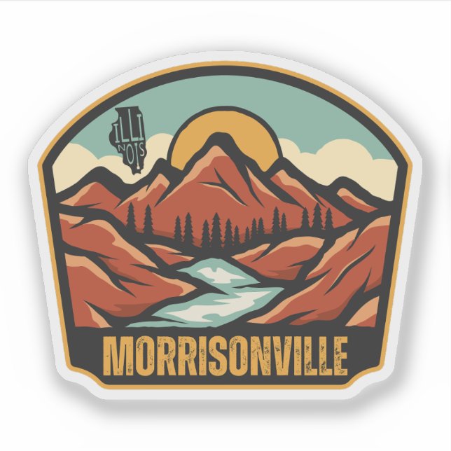 Pegatina Morrisonville, Illinois  (Anverso)