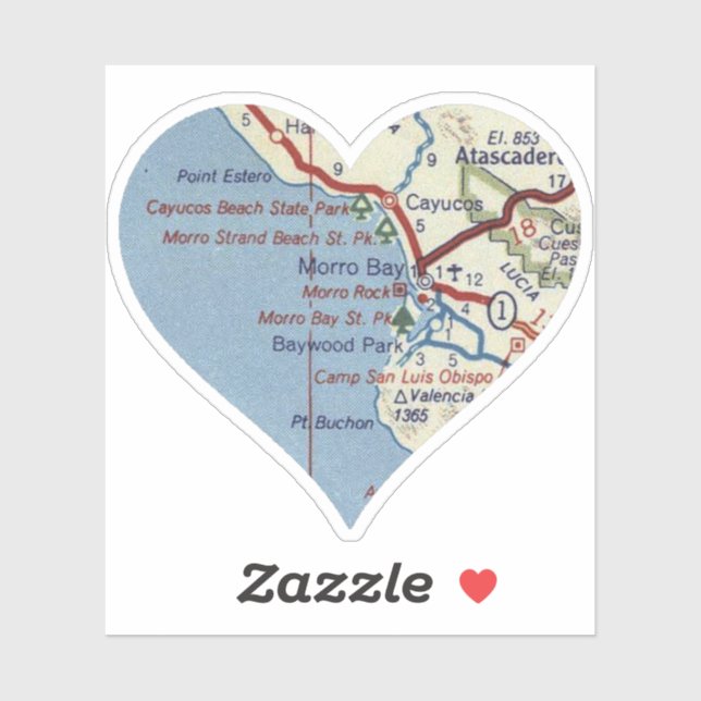 Pegatina Morro Bay California (Hoja)