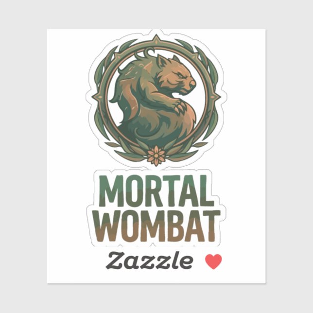 Pegatina Mortal Wombat (Hoja)