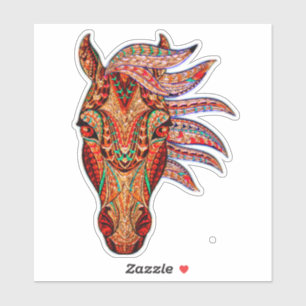 Pegatina Mosaico de joyas de caballo colorido cowgirl eques