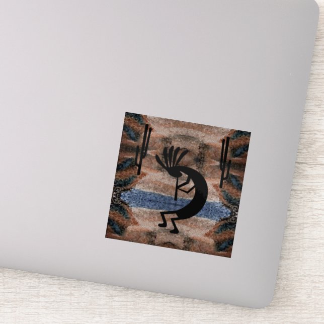 Pegatina Mosaico del desierto del suroeste de Kokopelli (Detalle)