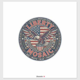 Pegatina Mosaico Liberty Patriótico Mosaico Patriótico Vint