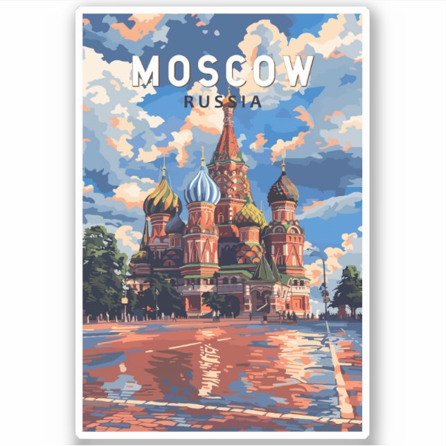 Pegatina Moscú Rusia Viaje al arte (Anverso)