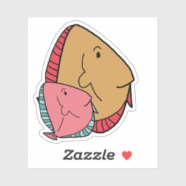 Pegatina Mostaza y peces rosas