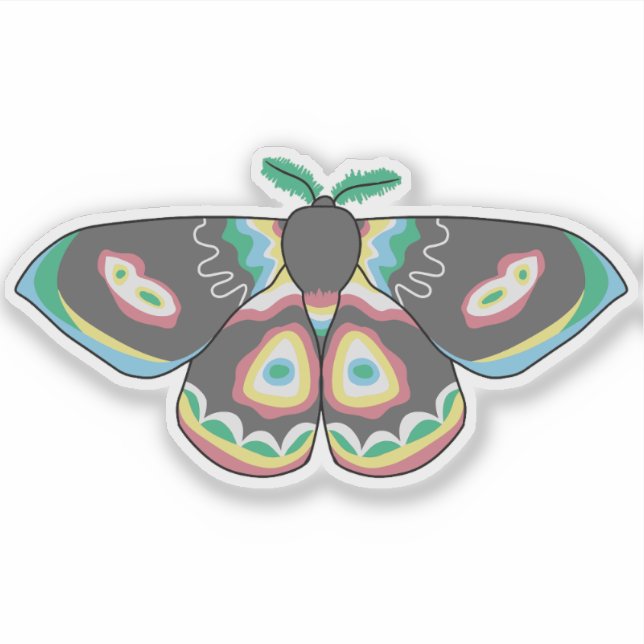 Pegatina Moth del Orgullo de Discapacidad (Anverso)
