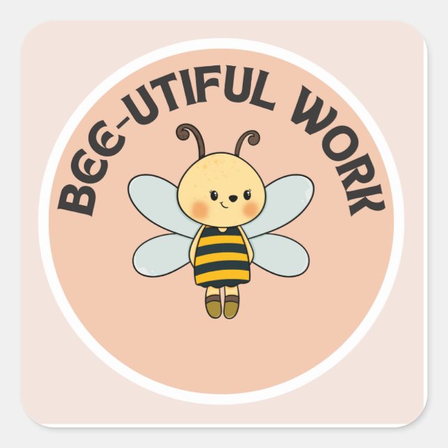 Pegatina motivacional-Bee-Bee-Bee-Hermoso Pegatina (Anverso)