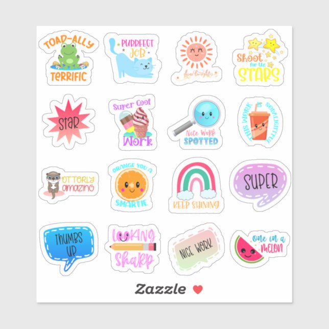 Pegatina motivacional estudiantil (Hoja)