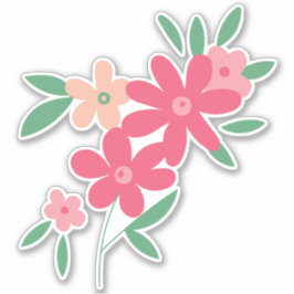 Pegatina Moto de flor rosada