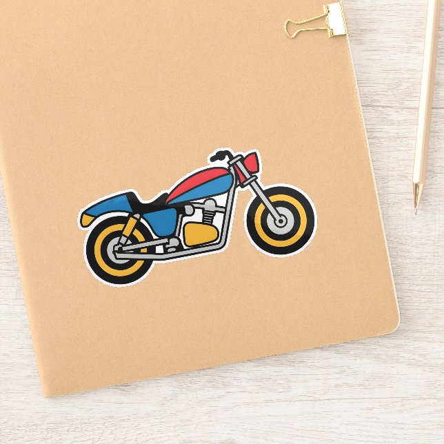 Pegatina Moto negro clásico (Cuaderno)