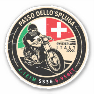 Pegatina Motocicleta de Passo Dello Spluga Italia
