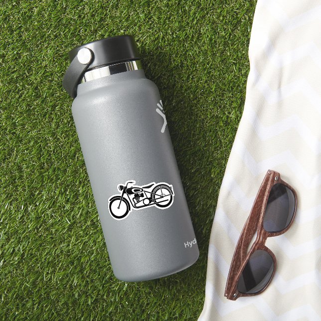 Pegatina motocicleta en blanco y negro (HydroFlask Insitu)
