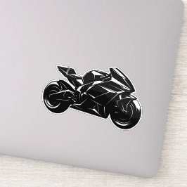 Pegatina Motocicleta futurista vector negro blanco