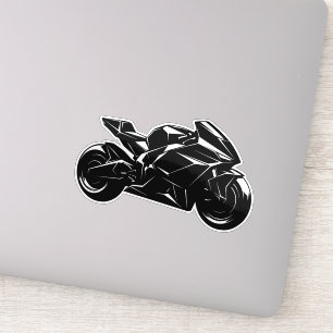 Pegatina Motocicleta futurista vector negro blanco