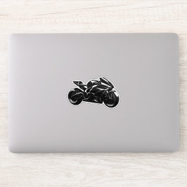 Pegatina Motocicleta Futurista Vector Negro Blanco