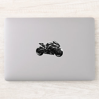Pegatina Motocicleta Futurista Vector Negro Blanco