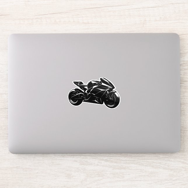 Pegatina Motocicleta Futurista Vector Negro Blanco (Ordenador)
