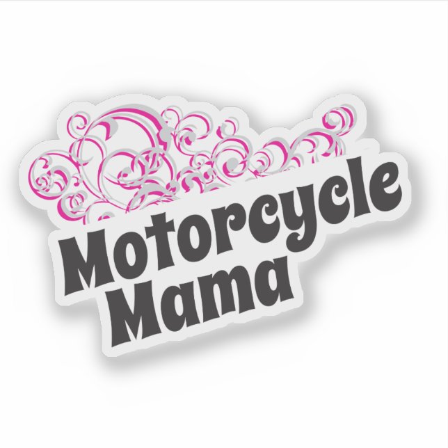 Pegatina Motocicleta Mama ciclistas mujeres con gráficos rá (Anverso)