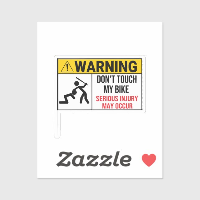 Pegatina Motocicleta No toques mi advertencia de ciclismo N (Hoja)