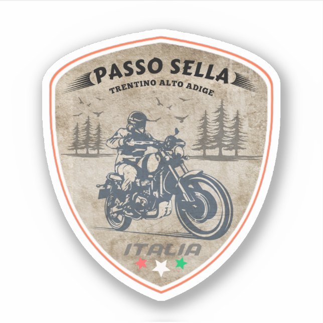 Pegatina motocicleta passo Sella italiana (Anverso)