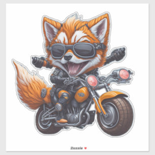 Pegatina Motocicleta sonriente de Fox Riding