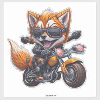 Pegatina Motocicleta sonriente de Fox Riding