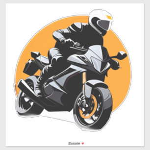 Pegatina Motociclista conduciendo una moto deportiva