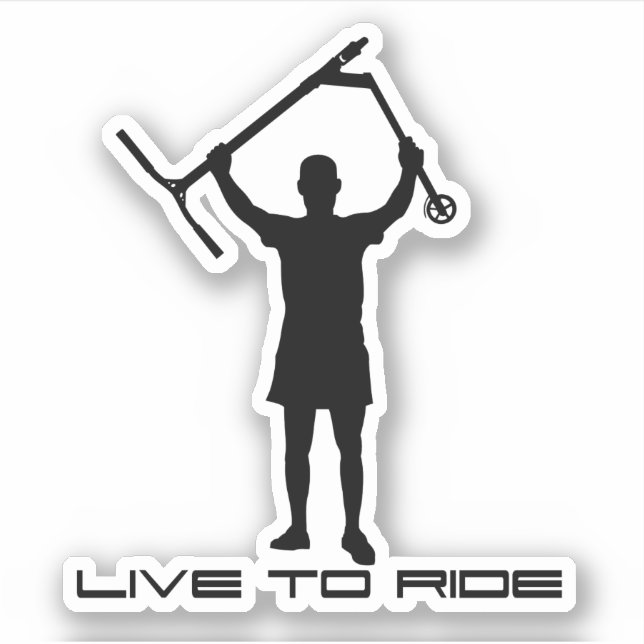 Pegatina Motociclista de piedra. Vivir para montar (Anverso)