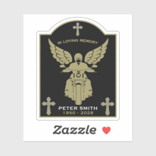 Pegatina Motociclista Funeral En Memoria