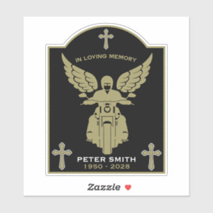 Pegatina Motociclista Funeral en Memoria