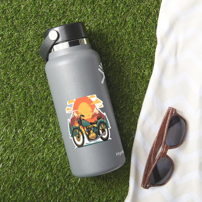 Pegatina Motorcicleta Retro Vintage Sunset (HydroFlask Insitu)