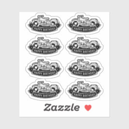 Pegatina Motorcycle Biker Happy Birday Fiesta Scrapbook
