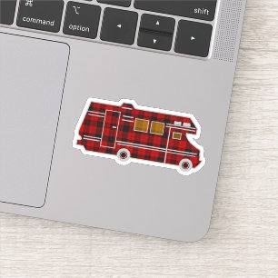 Pegatina Motorhome RV Camper Travel Van Cute Rustic Plaid