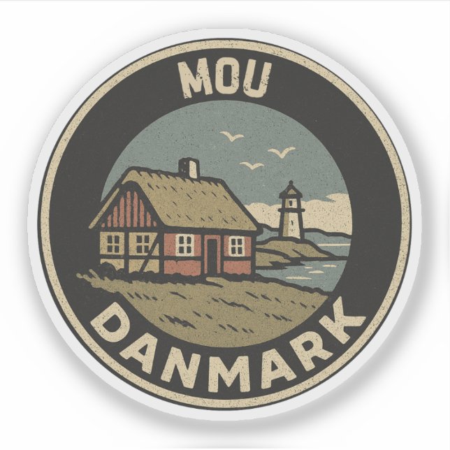 Pegatina Mou, Dinamarca Danmark  (Anverso)