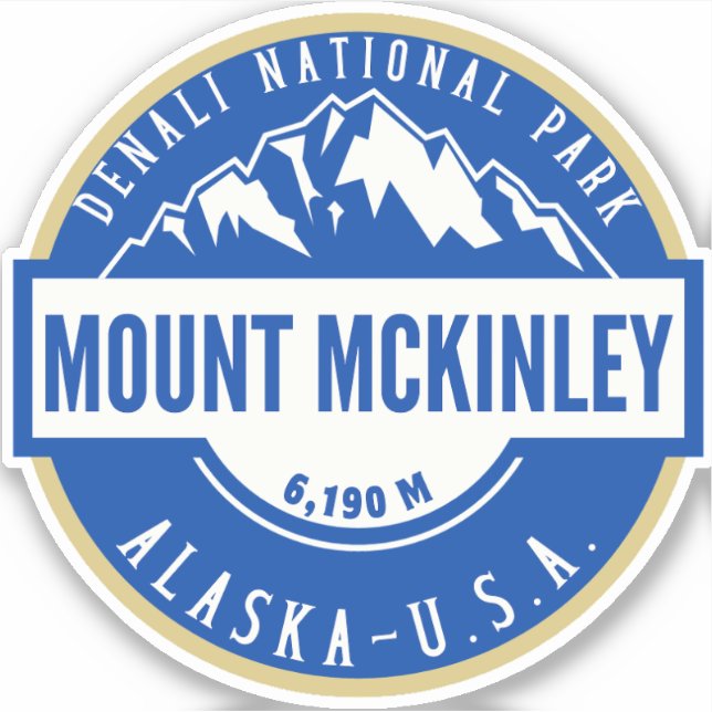 Pegatina Mount Mckenley Denali National park Alaska (Anverso)