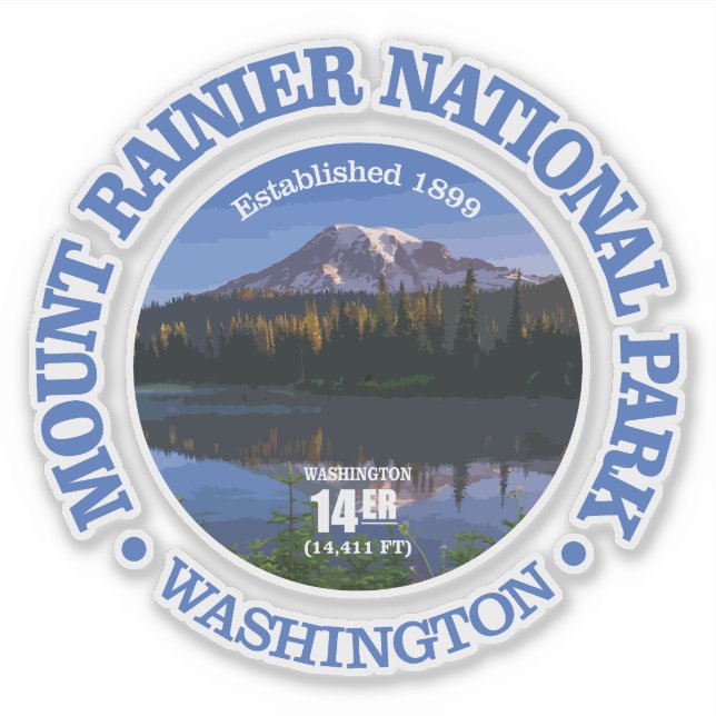 Pegatina Mount Rainier NP2 (Anverso)