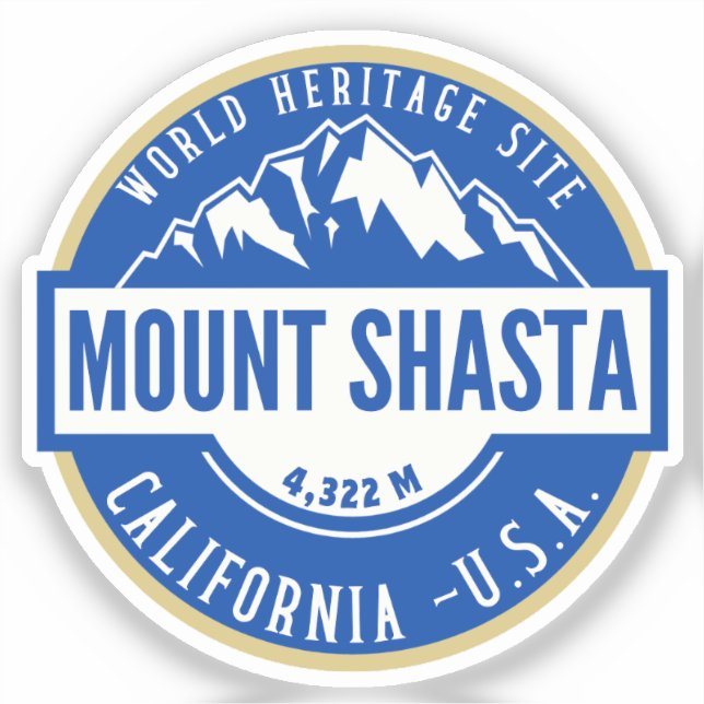 Pegatina Mount Shasta California Mountain Landscape (Anverso)