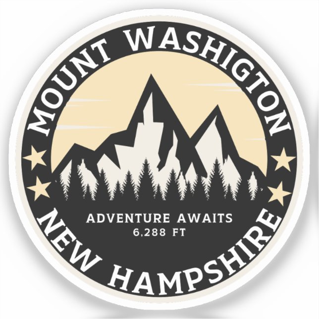 Pegatina Mount Washington Mountain Souvenir Mount Washingto (Anverso)