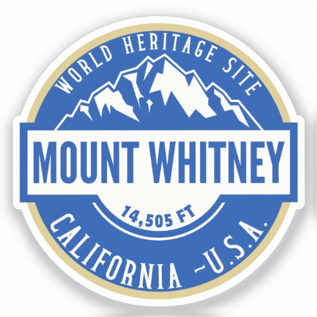 Pegatina Mount Whitney California Mountain Logo (Anverso)