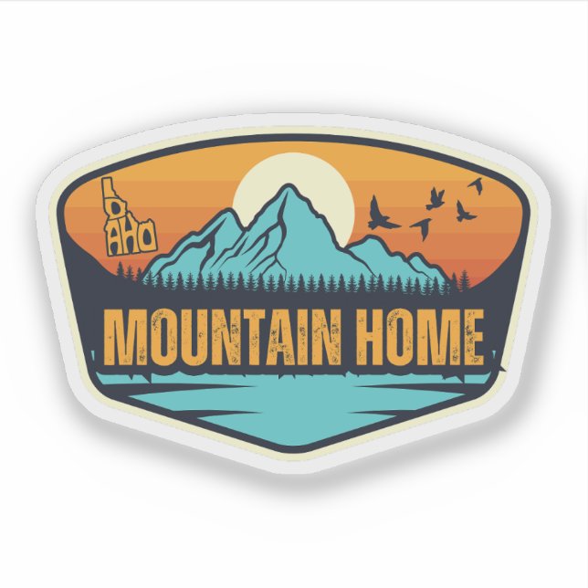 Pegatina Mountain Home, Idaho (Anverso)